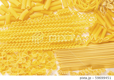 Italian pasta texture, flatlay overhead shot on a 59699451