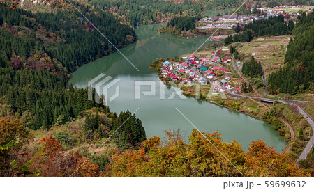 Landscape of Tadami Line in Fukushima, Japan 59699632