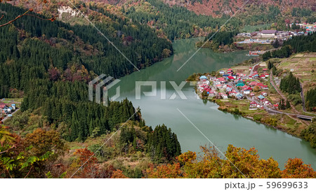 Landscape of Tadami Line in Fukushima, Japan Landscape of Tadami Line in Fukushima, Japan 59699633