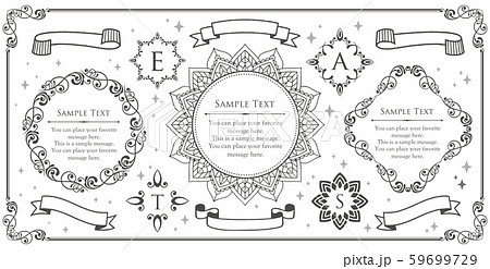ビンテージフレームセットのイラスト素材 [59699729] - PIXTA