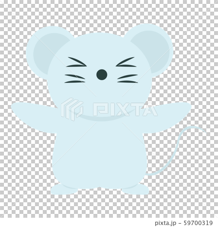 Blue mouse (gray color) Raise both hands 02 Blue mouse (gray color) Raise both hands 02 59700319