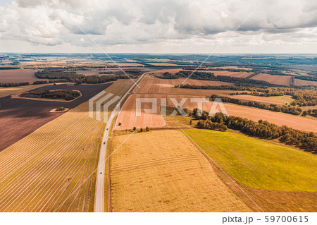 Panorama aerial view shot on road in the Panorama aerial view shot on road in the 59700615