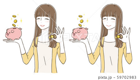 お金と嬉しい女性 59702983