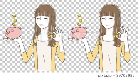 お金と嬉しい女性 59702983