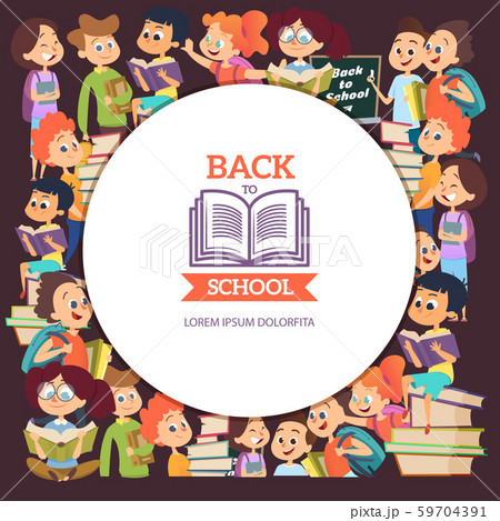 School people characters. Various cartoon background with boys and girls at school School people characters. Various cartoon background with boys and girls at school 59704391