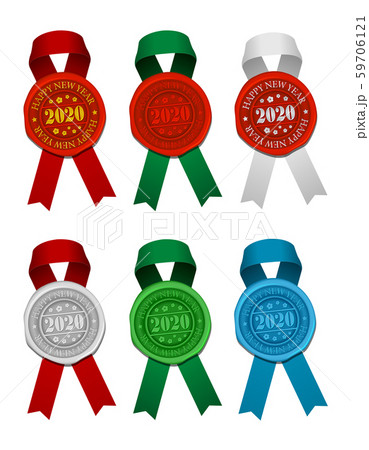 2020 年賀状素材/ Happy New Year シーリングワックス(封蝋) &リボン セット 59706121