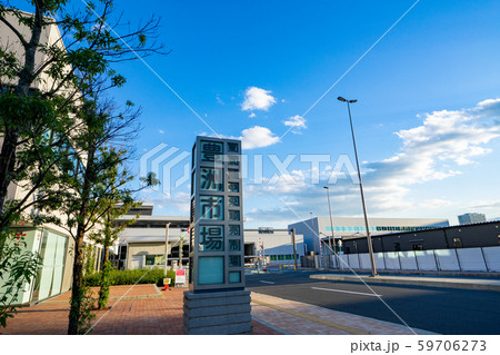 豊洲市場青果門からの風景＜2019年11月東京都江東区豊洲＞ 59706273