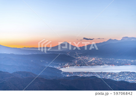 高ボッチ高原の朝焼け　秋 59706842