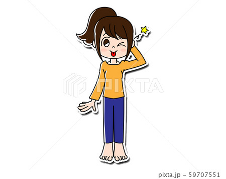 ぶりっこ　テヘペロ　女性　 59707551