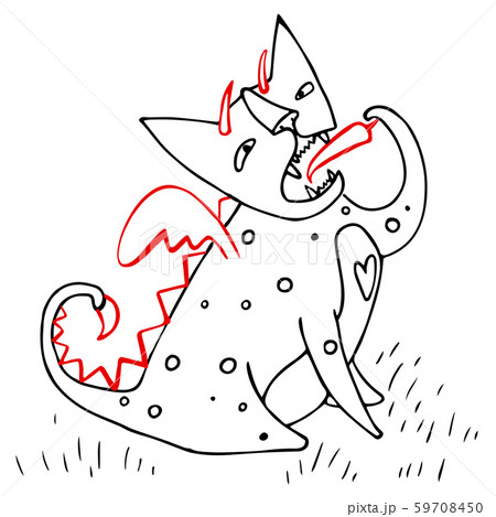 Сat chewing hot pepper 59708450