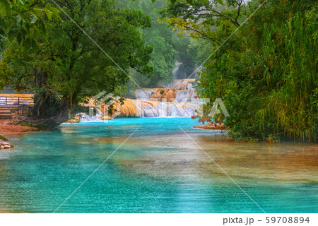 Cascadas de Agua Azul waterfalls. Agua Azul. Yucatan. Mexico 59708894