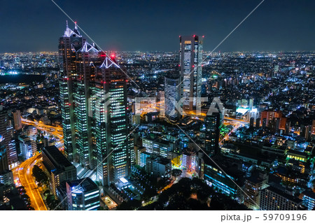 東京 夜景 東京都庁南展望室から 59709196