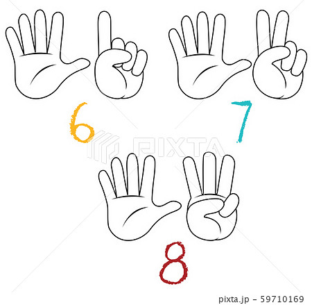 Hand gesture number counting 59710169