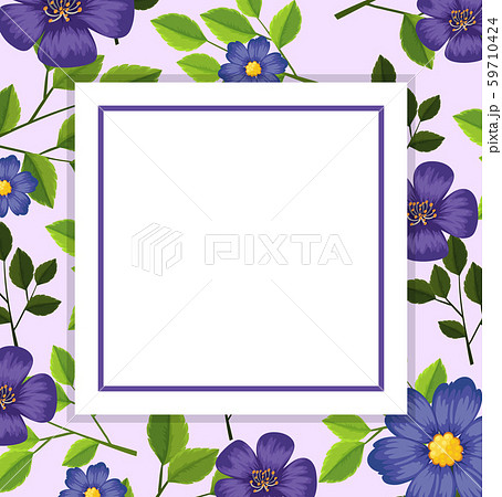 Purple flower card template - Stock Illustration [59710424] - PIXTA