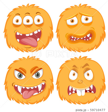 Set of yellow monster facial expression Set of yellow monster facial expression 59710477