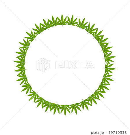 Round frame made of hemp leaves. 59710538