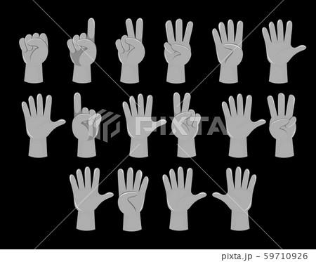 Human hand number gesture 59710926
