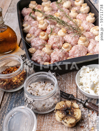 Delicious homemade food. Turkey meat mince balls 59711738