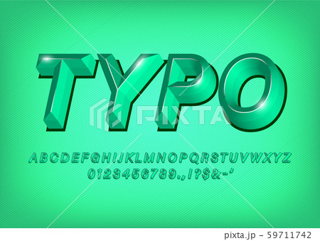 Green 3d Alphabet typeface text effect title 59711742