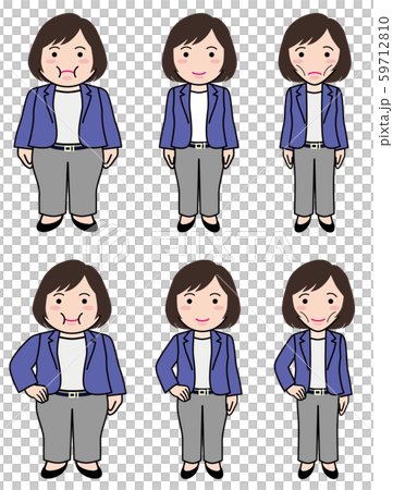 体型が違う女性のイラスト素材