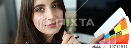 Cute businesswoman looking with gladness 59712911