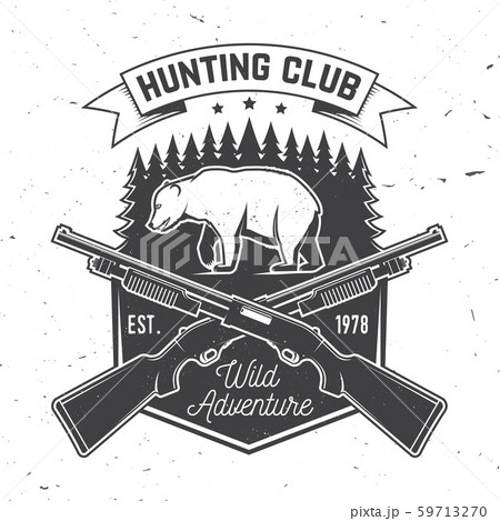 Hunting club. Vector. Concept for shirt, label, print, stamp or tee. Vintage typography design with 59713270