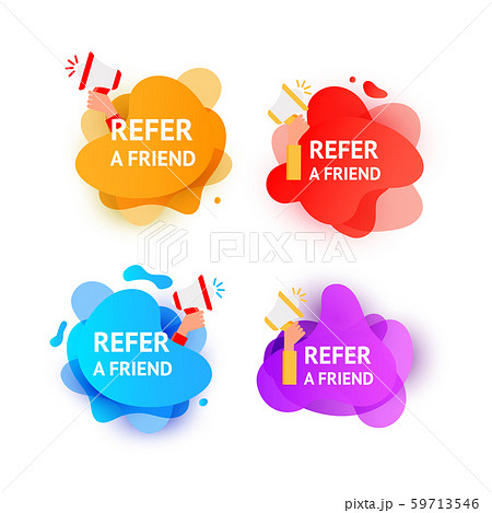 Business Refer friend icon set. Referral program Business Refer friend icon set. Referral program 59713546