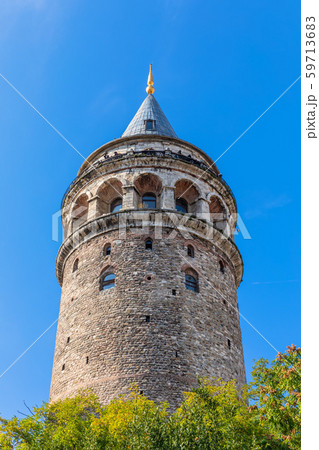 Galata Tower of Istanbul, close detailed view 59713683