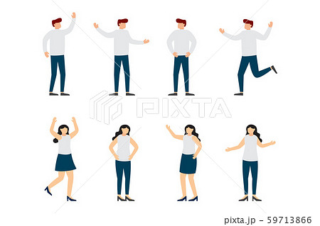 Set of a guy and girl in casual clothes in 59713866