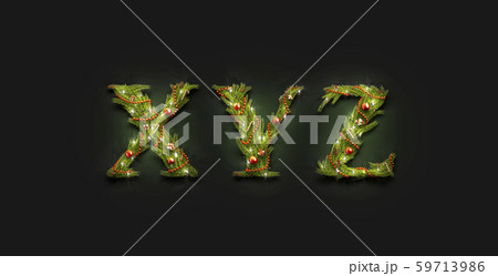 Decorative XYZ letters, christmas font mock up 59713986