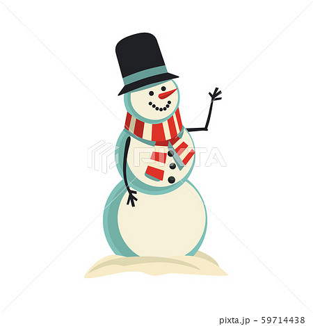 Cute snowman vector icon isolated on white 59714438