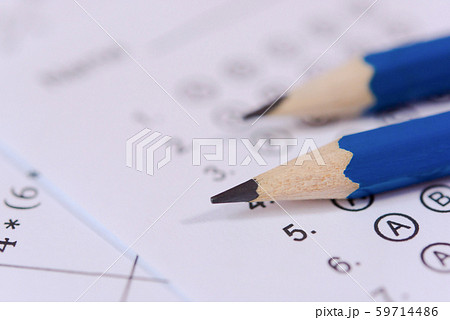 Pencil on answer sheets or Standardized test form Pencil on answer sheets or Standardized test form 59714486