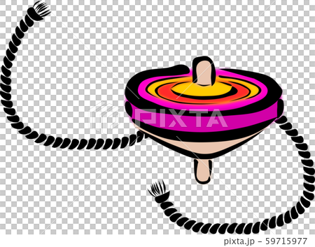 A string for turning colorful spinning tops, which is one of the traditional Japanese toys A string for turning colorful spinning tops, which is one of the traditional Japanese toys 59715977