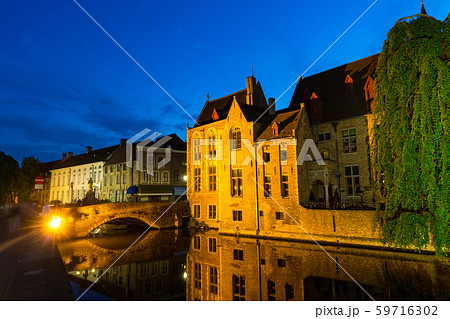 Belgium, Brugge, European town with river channels Belgium, Brugge, European town with river channels 59716302