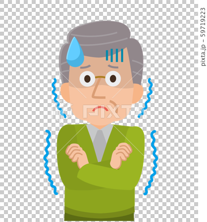 Elderly man grandfather unwell, cold illustration Elderly man grandfather unwell, cold illustration 59719223
