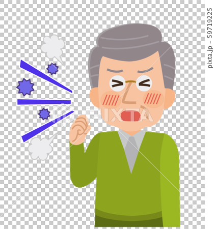 老人祖父不適，咳嗽圖 59719225