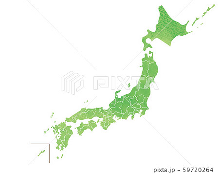地方区分日本地図 水彩風のイラスト素材