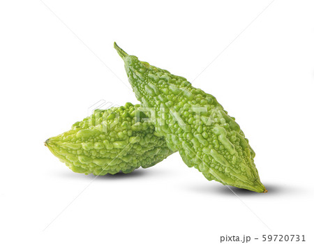 Momordica charantia fruit an isolated on white Momordica charantia fruit an isolated on white 59720731
