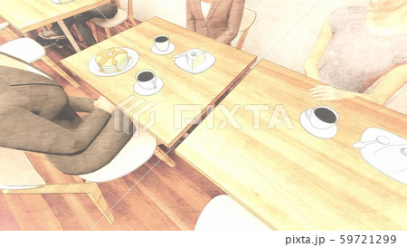 カフェ 休憩所 壁白 人物あり イラスト44 カフェ 休憩所 壁白 人物あり イラスト44 59721299