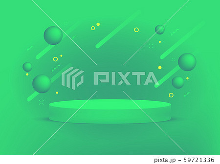 Empty podium studio green background for product display with copy space. 59721336