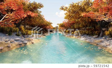 風景絵 川 秋 イラスト19 風景絵 川 秋 イラスト19 59721542