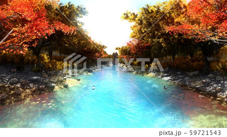 風景絵 川 秋 イラスト17 風景絵 川 秋 イラスト17 59721543