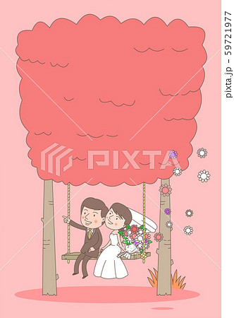 結婚 新婚夫婦 カップルのイラスト素材