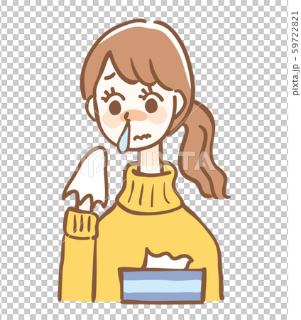 鼻炎　鼻水　花粉症　女性 59722821