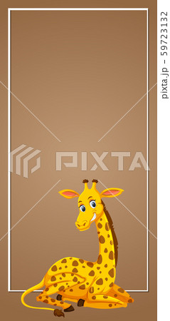 Giraffe On Blank Bannerのイラスト素材