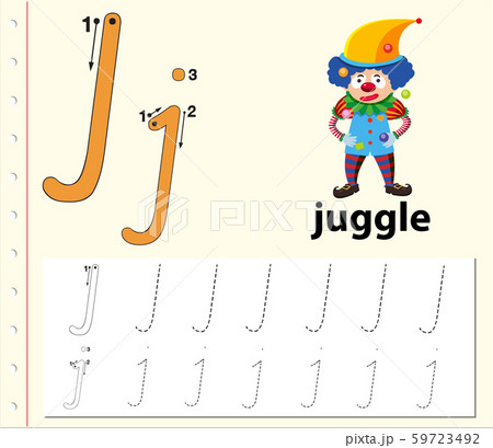 Letter J tracing alphabet worksheets 59723492