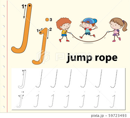 Letter J tracing alphabet worksheets 59723493