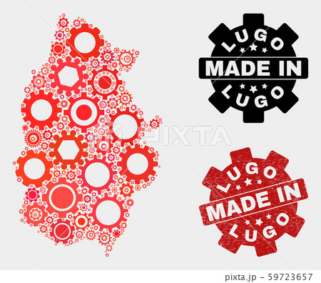 Mosaic Lugo Province Map of Cog Items and Grunge Stamp Mosaic Lugo Province Map of Cog Items and Grunge Stamp 59723657