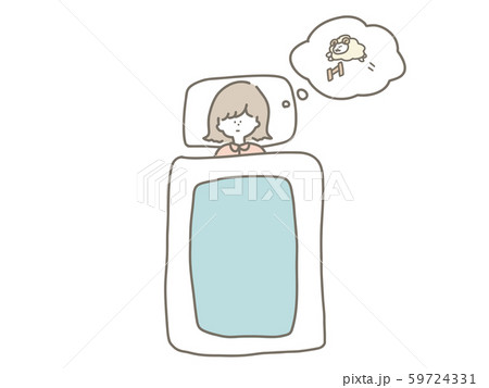 眠れなくて羊を数える女の子 眠れなくて羊を数える女の子 59724331
