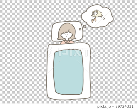眠れなくて羊を数える女の子 眠れなくて羊を数える女の子 59724331
